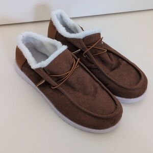 NWOT Women's Caramel Brown Slip On With Fleece Lining